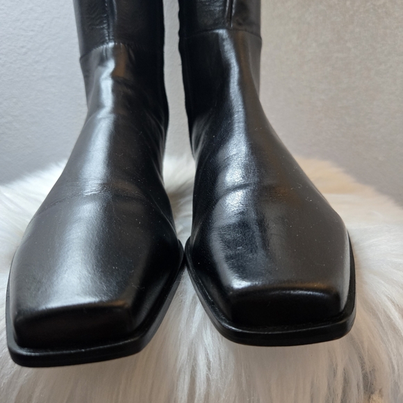 Vince Camuto Librina Elegant Black Leather Knee-High Boots Sz 7.5 New Ret $229 - Picture 6 of 14